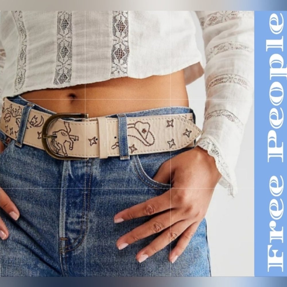 NWOT Free People Western Doodle Belt
